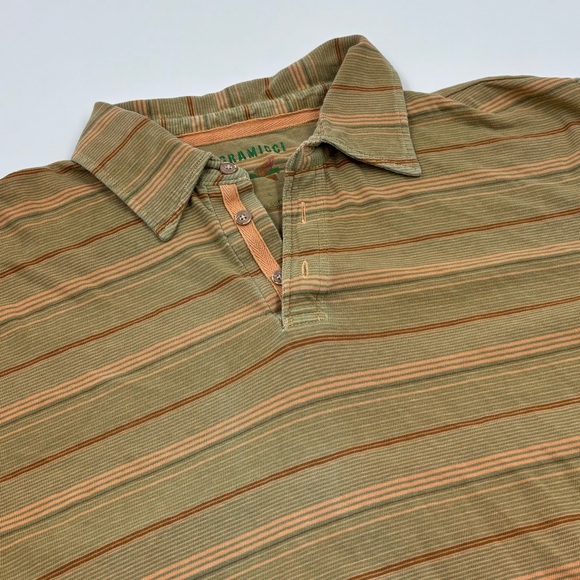 Gramicci Men's L Green Cotton Striped Short Sleeve Polo - Picture 1 of 6